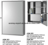 	stainless steel mirror cabinet with one door 